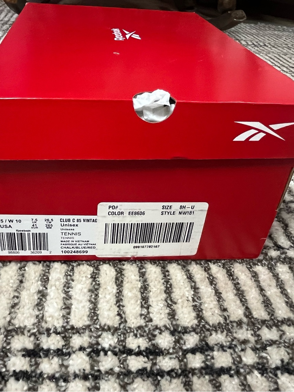 NIB NWT Reebok x Madewell Club C 85 Sneakers - Unisex 8.5/10 - Chalk Blue Red - Picture 13 of 13